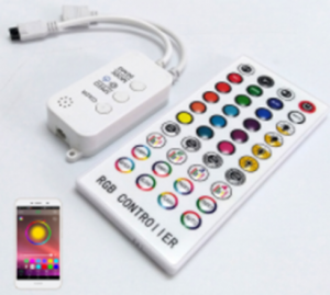 Bluetooth RGB LED Controller Music Sync with 40 Key IR Remote